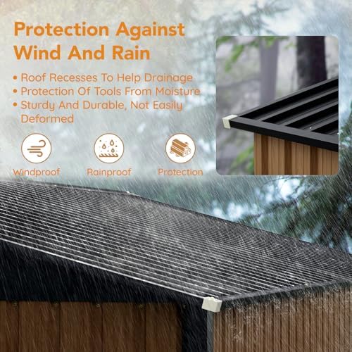 Panovue 10X12 FT Outdoor Steel Storage Shed with Frame Floor(NO Wood Panel) - Image 4
