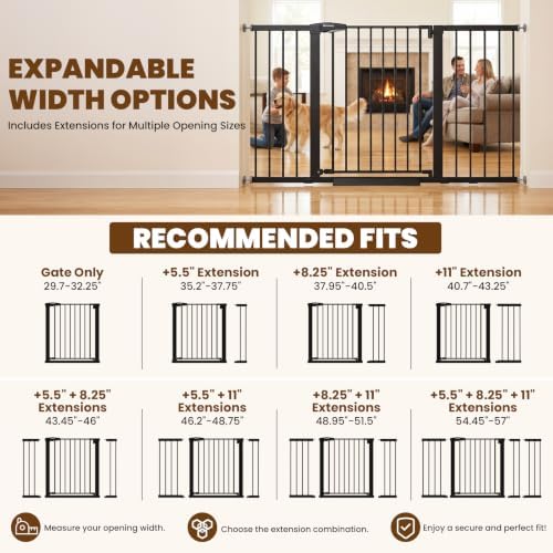 Mumeasy 29.7-57" Extra Wide Baby Gate,Dog Gate Indoor for Doorways & Stairs - Image 3