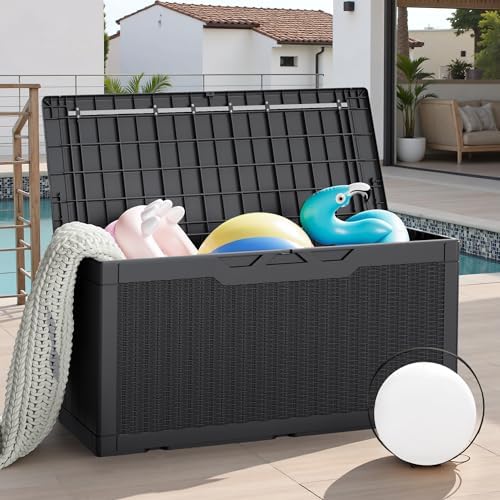 JUMMICO 100 Gallon Resin Deck Box, Waterproof Outdoor Storage Box - Image 7