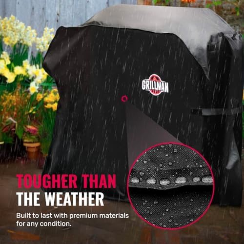 Grillman Waterproof BBQ Grill Cover for Outdoor Grills, 52 Inch, Black - Image 5