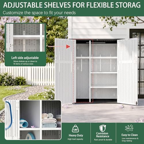 Outdoor Storage Shed Resin Waterproof Storage Cabinet for Patio Garden - Image 4