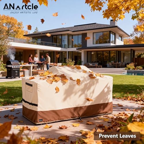 ANartcle Waterproof Extra Large Grill Cover for 98 Inch Island with Center Grill Head,600D Heavy Duty Waterproof All Weather Outdoorbar Island Kitchen Covers,Beige - Image 6