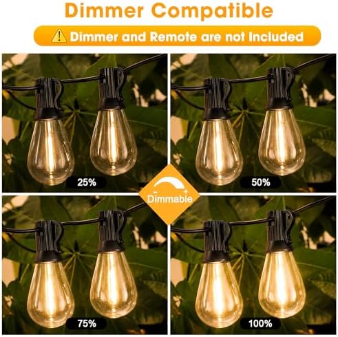 GvvooHome Outdoor String Lights, 50FT LED Waterproof Patio Lights - Image 3