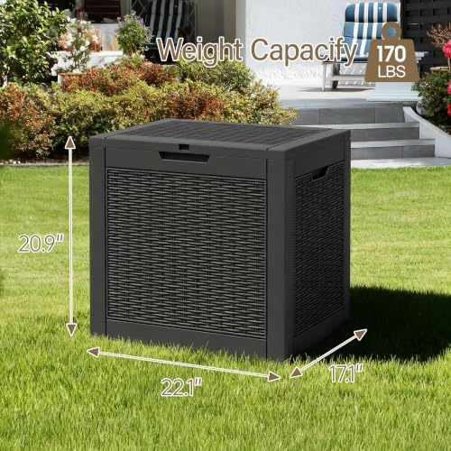 Outdoor Storage Waterproof Deck Box for Patio (36 Gallon, Black) - Image 2