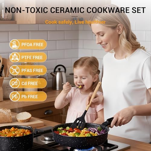 Ammeloo 21Pcs Pots and Pans Set Non Stick with Detachable Handle Frying Pan - Image 3