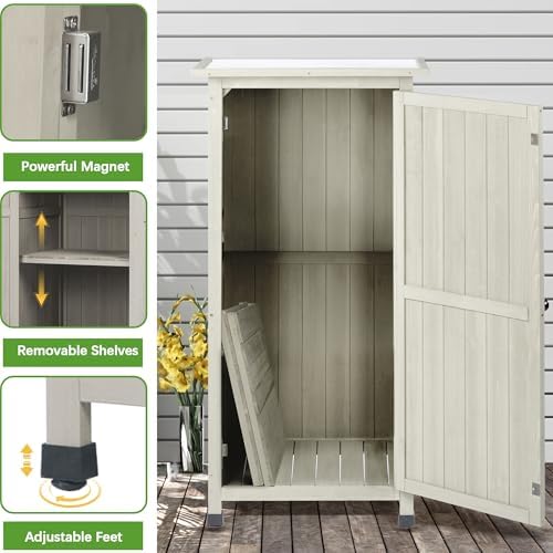 4x2 FT Wooden Outdoor Storage Cabinet - Image 5