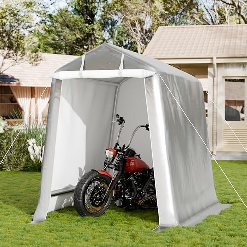 Shintenchi 6x6 FT Outdoor Storage Shed, Gray - Image 6
