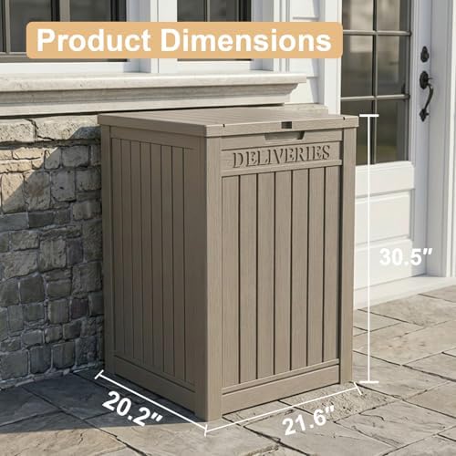 PatioZen Package Delivery Box 55 Gallon with Lockable Secure,Outdoor Package Drop Container Waterproof for Porch Patio and Curbside(Grey) - Image 6