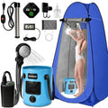 Portable Shower for Camping, 6000mAh Rechargeable Camp Shower Pump with Large Capacity Foldable Bucket, Filtered Shower Head, Outdoor Camping Shower Kit for Travel, Pet Bath, Car Washing by Unknown