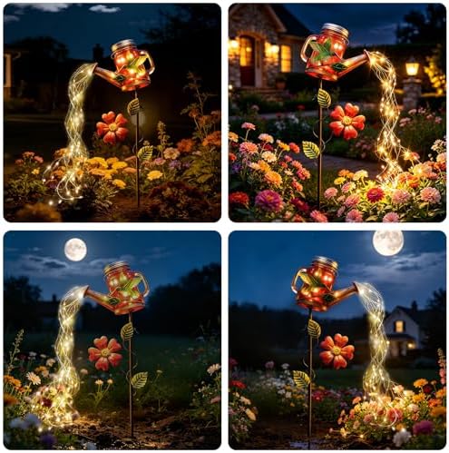 SRNPMIU Solar Watering Can Light, Hummingbird Outdoor Decor Lights - Image 6
