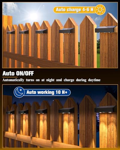 JOFIOS Solar Fence Lights 20 Pack, 50 Lumens Outdoor Solar Lights with 12 Modes RGB Color Glow LED，Waterproof, Solar Lights for Patio, Backyard, Deck, Fence, Railing(White Shell) - Image 5