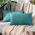 MIULEE Decorative Outdoor Pillow Covers Lumbar Waterproof 12x20 Turquoise by MIULEE