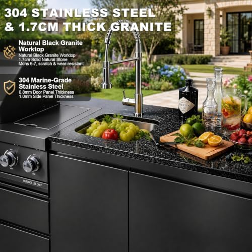 98" 4-Burner Modular Outdoor Kitchen Island, 72000 BTU Propane Gas Grill - Image 4