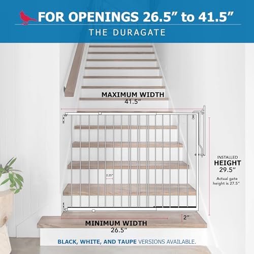 Cardinal Gates MG25 Duragate Baby and Pet Gate, 26.5-41.5 in, White - Image 3