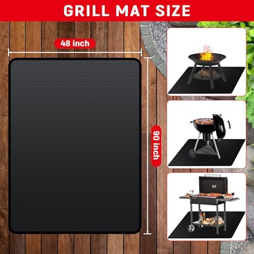 90 x 48 inches Under Grill Mats for Outdoor Grill Patio & Deck BBQ - Image 5