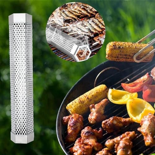 Smoke Tube for Pellet Smoker, 12 Inch Hexagon Smoker Tube for Pellet Grill - Up to 5 Hours of Smoke, Hot or Cold Smoking, 304 Stainless Steel, for Gas, Electric & Charcoal Grills, with Brushes - Image 5