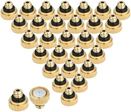 Brass Misting Nozzles for Garden Cooling System 0.012" 10/24 UNC (30 PCS) by KUWAN