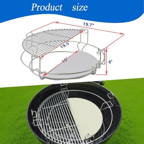 S24 (1-Pack) Cooking Grate System Grilling Accessory for Weber 22" Kettle Grill and Big Green Egg XL - Image 3