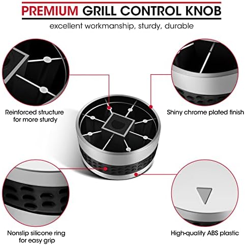 Unicook Grill Control Knobs for BBQ Grills with D-Shaped Shaft, 4 Pack - Image 4
