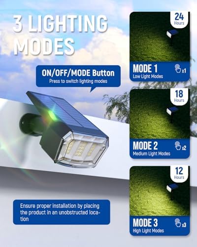 AUDERWIN Solar Spot Lights Outdoor Waterproof, 10 Pack, Warm White - Image 2