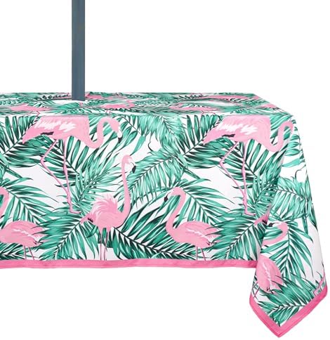 Outdoor Tablecloth with Umbrella Hole Umbrella Tablecloth Patio Tablecloths with Zipper for Courtyards, Terraces, and Beaches 60 x 84 in by Rodvnyh
