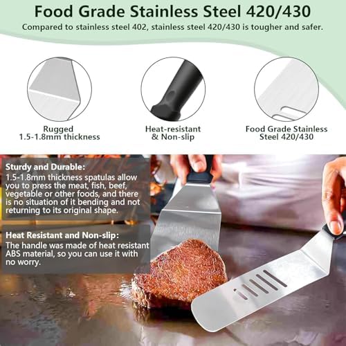 Griddle Accessories Kit for Blackstone and Camp Chef, 45 PCS Upgraded Flat Top Grill Accessories, Household Griddle Spatula Set with Enlarged Spatulas, Basting Cover, Scraper, for Outdoor - Image 6