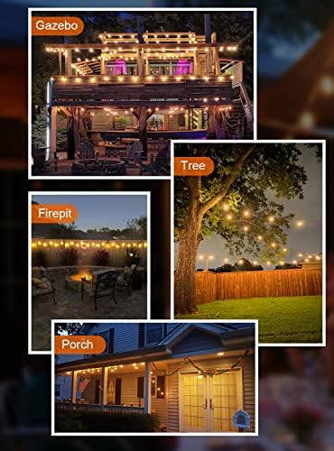 GPATIO 30ft Waterproof Patio Lights with 16 Dimmable Hanging Lights Globe ST38 Bulbs, 2700k Shatterproof Connectable for Backyard Gazebo Porch Garden Commercial Outside Decor - Image 6