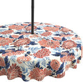 LVTXIII Round Outdoor Tablecloth with Umbrella Hole and Zipper, Water-Repellent 60 Inch Patio Table Cover for Bistro, Garden, Patio & Picnic, Vibrant Blossom by LVTXIII