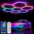 31Pack RGB Hexagon Lights,Music Sync 7Hex LED Hexagon Lights,RGB 358 Kinds of Changes Dimmable Speed-Adjustable DIY Color-Changing Lights Smart App & Remote Control,for Studio Gym Basement Decor by RGZZUP