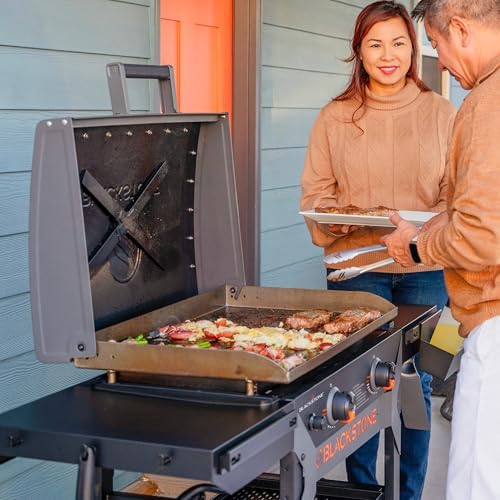 Blackstone 2311 Iron Forged 28” Omnivore Griddle with X-Braced Hood, Powder Coated Steel, Black - Image 6