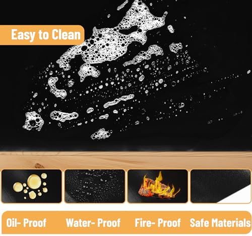 UNCO- Grill Mats for Outdoor Grill, 13" x 15.8", 7 Pack, Nonstick Reusable Grilling Mats for Outdoor Grill, BPA and PFOA Free with PTFE-Fiberglass Coating - Image 4