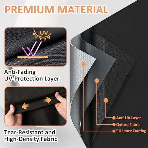Grill Cover for Char-Griller Portable Charcoal Grill and Side Fire Box 22422 72424 E82424 924240, Replacement for Char-Griller 2455 Side Fire Box Grill Cover, 600D Waterproof Windproof UV Resistant - Image 4