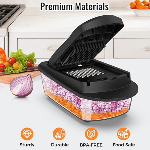 8-Blade Cook Tool & Gadget Sets, Egg Slicer Chopper Grater Set, Black - Image 3