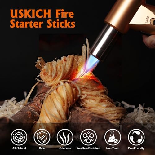 USKICH 150Pcs Fire Starter,Fire Starters for Campfires,Fireplace, Pellet Stove & Wood, Fire Pit, Smoker, BBQ, Chimney, Pizza Oven - Fire Starters for Grill, Charcoal Starter, for Men - Image 2