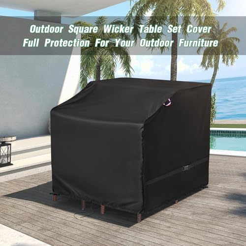 41" Outdoor Bar Cover for 3 Piece Patio Bar Set with Stools - Image 6