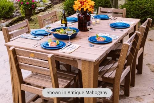 LuxCraft Poly Island Dining Table, 44" x 72" Rectangular Outdoor Patio Table, Made with Recycled Plastics, Made in USA (Cedar & Black) - Image 4
