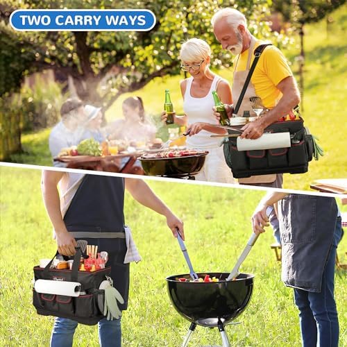 Chyaidach Large Grill Caddy with Hard Bottom and Paper Towel Holder, Picnic BBQ Condiment Utensil Organizer Caddy for Blackstone Griddle Accessories, Camping Essential, Outdoor Cooking, Tailgate, RV - Image 6