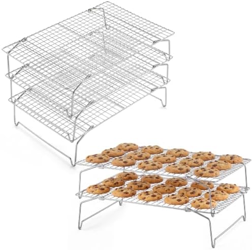 E-far 5-Tier Collapsible Cooling Racks for Cooking and Baking, 15”x10” by E-far