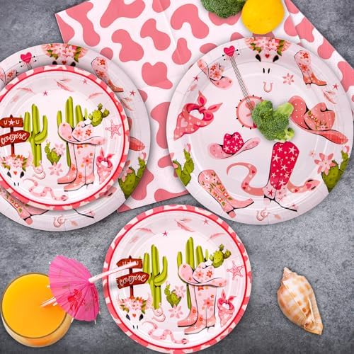 180PCS Cowgirl Paper Plates and Napkins Party Supplies Serve 60 - Image 4