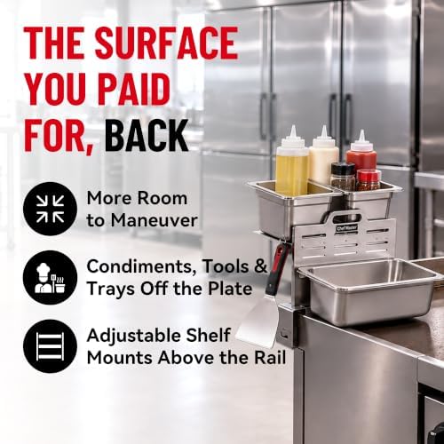 Chef Master Griddle Shelf & Steam Pan Insert Combo, Grill Organizer Caddy - Image 3