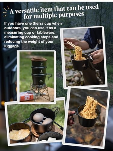 CAMPINGMOON Deep Sierra Cup 600ml Stainless Steel Camping Cup 304 Food Grade Fire Ready Outdoor Cooking Bowl Measurement Marks Stackable Camping Cookware Backpacking Hiking Campfire Use BKS-369 - Image 7