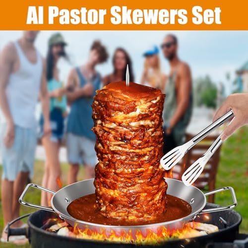Al Pastor Skewer for Grill, Large 13 Inch Gyro Pan with Fat Separator - Image 2