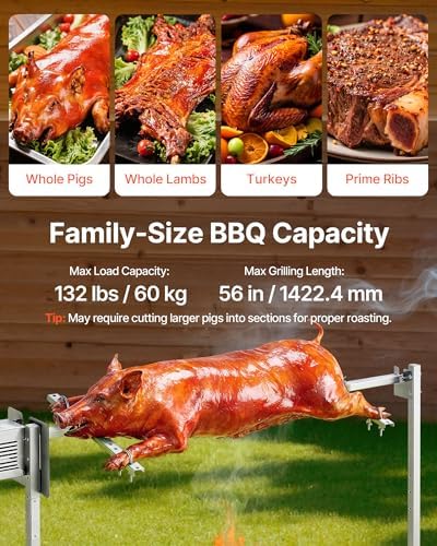 VEVOR Rotisserie Grill, N56" Electric Rotisserie Grill Kit - Image 5