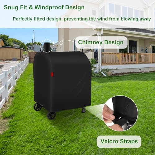 Outdoor Grill Cover Fits Royal Gourmet CD1824ET Charcoal Grill, Waterproof 600D Heavy Duty Barrel Grill Cover, Fade Resistant & Rip-Proof BBQ Grill Covers for CD Series. - Image 5