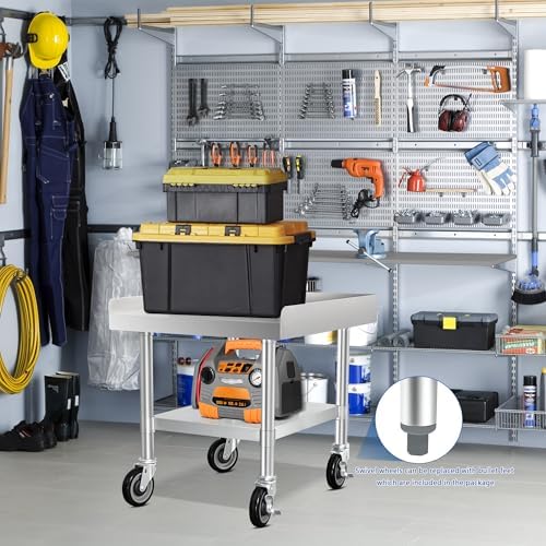 HARDURA Stainless Steel Equipment Stand with Casters 30"X24" - Image 4