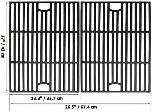 Grill Grates for Nexgrill Replacement Parts 5 Burner 720-0888N 720-0888,17 Inch Cast Iron Cooking Grate Replacement for Nexgrill 4 Burner 720-0830H 720-0830X 720-0888S 720-0783W for Nexgrill 5 Burner - Image 2