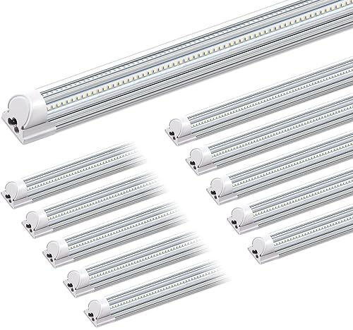 Barrina T8 LED Shop Lights 8FT, 100W 15000LM 6500K, High Output, 10 Packs by Barrina