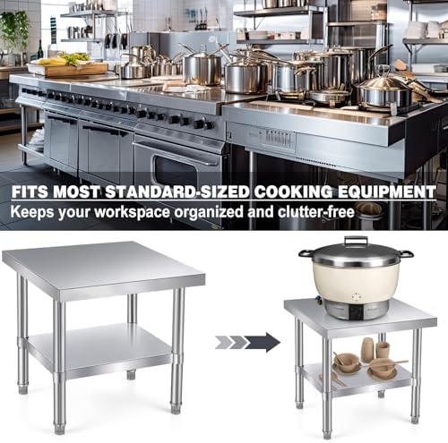Tudomro 20 x 20 x 20 Inches Stainless Steel Gas Rice Cooker Stand, Heavy Duty Commercial Rice Cooker Table with Undershelf Prep Work Utility Stand for Commercial Kitchens and Home Use - Image 4