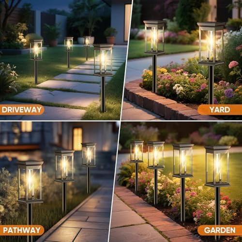Solar Pathway Lights Outdoor Waterproof – 8 Pack Bright Solar Powered Garden Lights with Auto On/Off, IP65 LED Landscape Lighting for Walkway Patio Lawn Yard Decor - Image 6