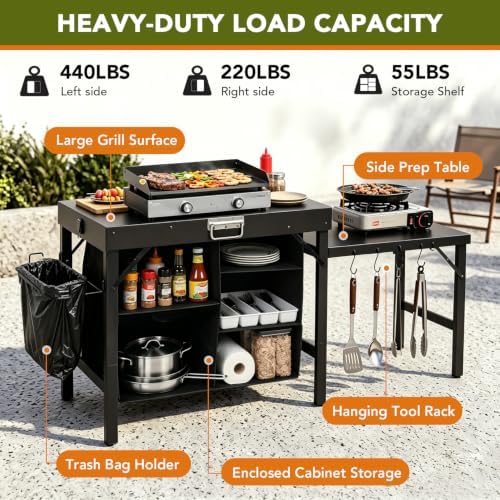 Outdoor Cooking Station for Camping,Grill Table for Blackstone Griddle - Image 4